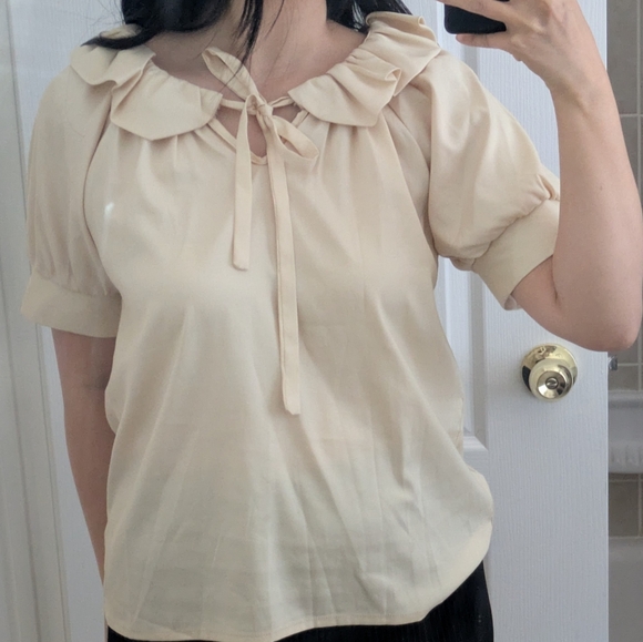 Paul & Joe Butter Yellow 100% Silk Ruffle Blouse - Picture 10 of 11